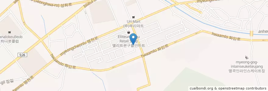 Mapa de ubicacion de Daeguhwanam Elementary School en South Korea, Daegu, Dalseong-Gun, Hwawon-Eup.