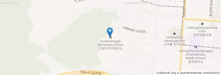 Mapa de ubicacion de 인천마곡초등학교 en كوريا الجنوبية, إنتشون, 부평구.