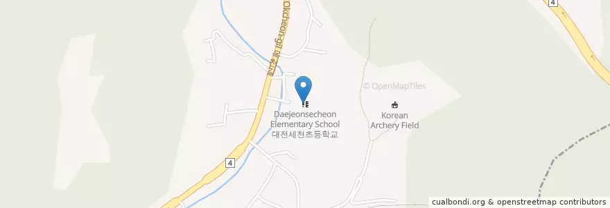 Mapa de ubicacion de 대전세천초등학교 en Zuid-Korea, Daejeon, 동구, 대청동.