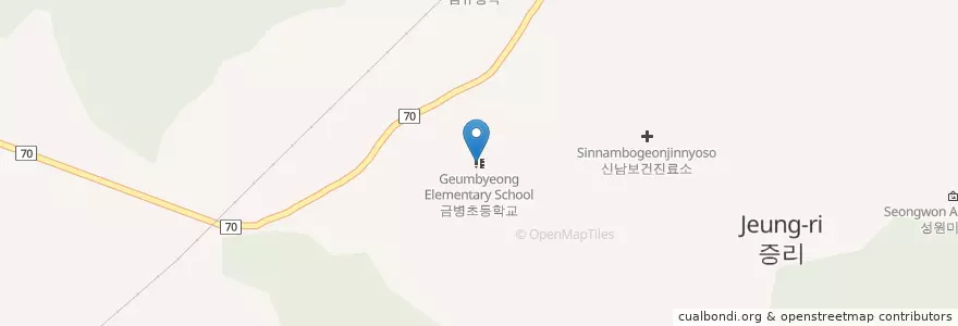 Mapa de ubicacion de 금병초등학교 en Corea Del Sud, Gangwon.