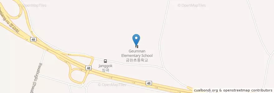 Mapa de ubicacion de 금란초등학교 en 대한민국, 경기도, 김포시, 고촌읍.