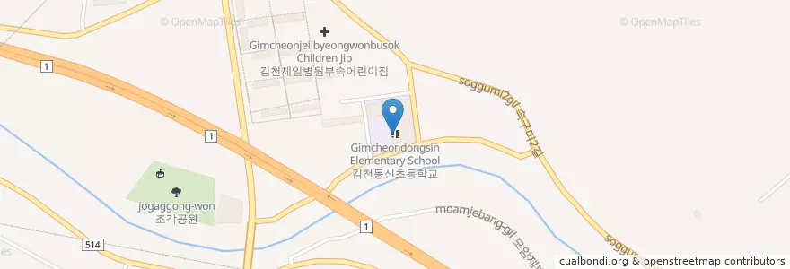 Mapa de ubicacion de Gimcheondongsin Elementary School en South Korea, Gyeongsangbuk-Do, Gimcheon-Si.
