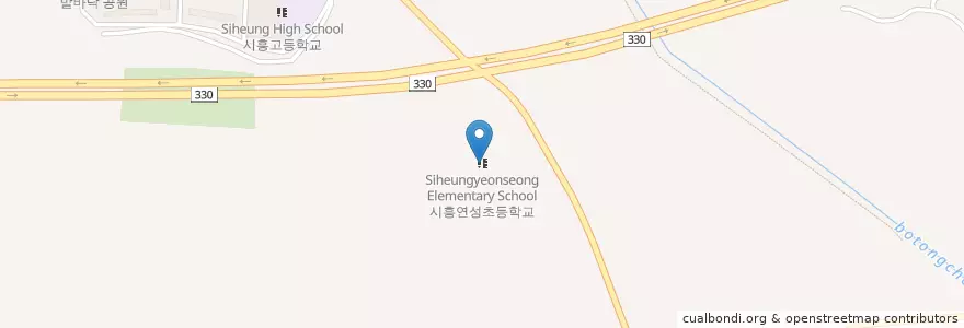 Mapa de ubicacion de 시흥연성초등학교 en 大韓民国, 京畿道, 始興市.