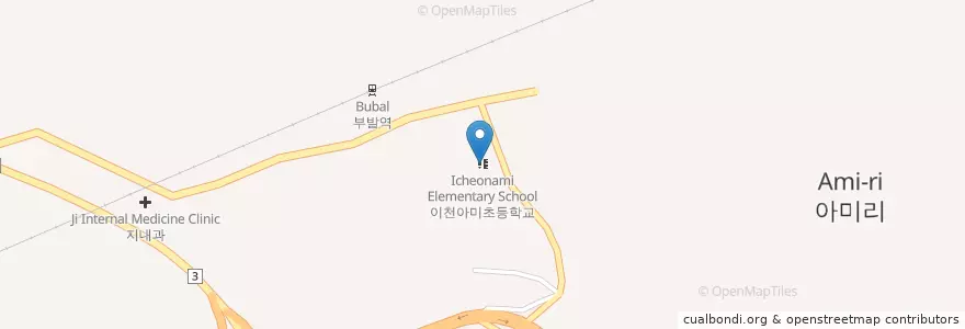 Mapa de ubicacion de 이천아미초등학교 en Республика Корея, Кёнгидо, 이천시.