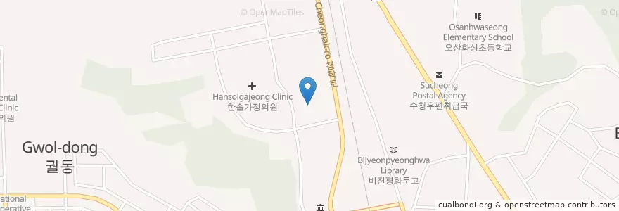 Mapa de ubicacion de 매홀초등학교 en Korea Selatan, Gyeonggi, 오산시.