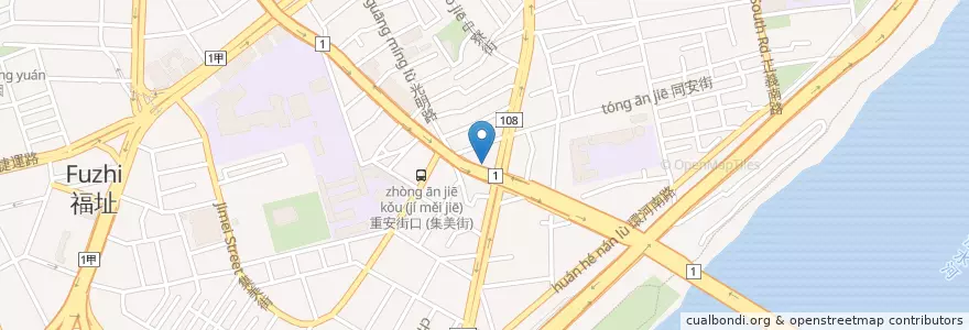 Mapa de ubicacion de 128咖哩飯 en 타이완, 신베이 시.