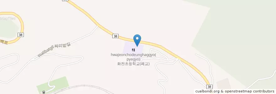 Mapa de ubicacion de 화전초등학교 en 大韓民国, 江原道, 太白市.