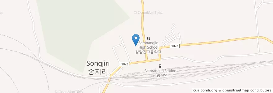 Mapa de ubicacion de 삼랑진초등학교 en 대한민국, 경상남도, 밀양시.