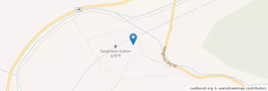 Mapa de ubicacion de 가평상천초등학교 en 대한민국, 경기도, 가평군.