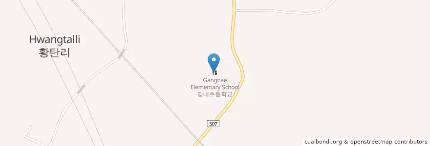 Mapa de ubicacion de 강내초등학교 en 대한민국, 충청북도, 청주시, 흥덕구.