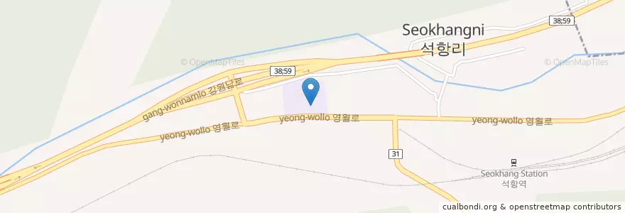 Mapa de ubicacion de 영월초등학교 연상분교 en Güney Kore, 강원도, 영월군.