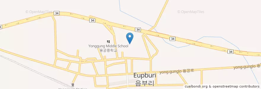 Mapa de ubicacion de 용궁초등학교 en 대한민국, 경상북도, 예천군.