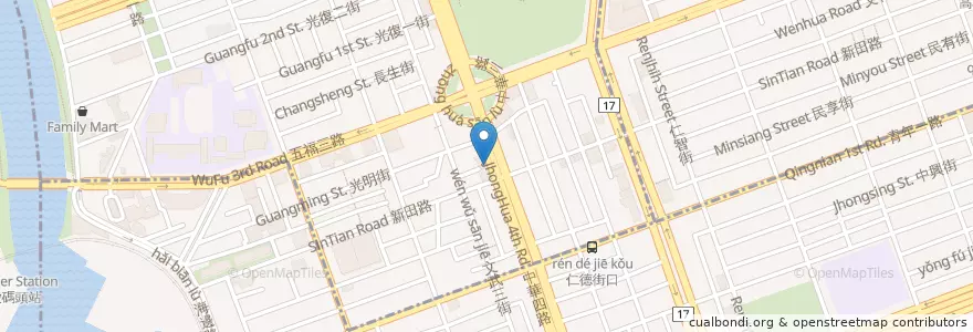 Mapa de ubicacion de 臺灣新光商業銀行 en Тайвань, Гаосюн, 前金區.