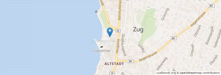 Mapa de ubicacion de Pizza Point en Svizzera, Zugo, Zugo.