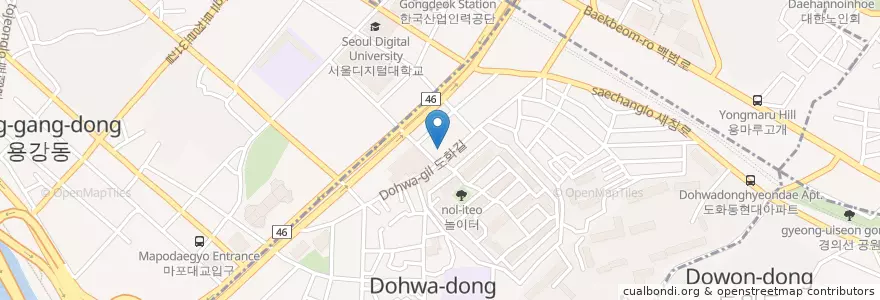 Mapa de ubicacion de Mokpo Fish Restaurant en South Korea, Seoul, Mapo-Gu, Dohwa-Dong.