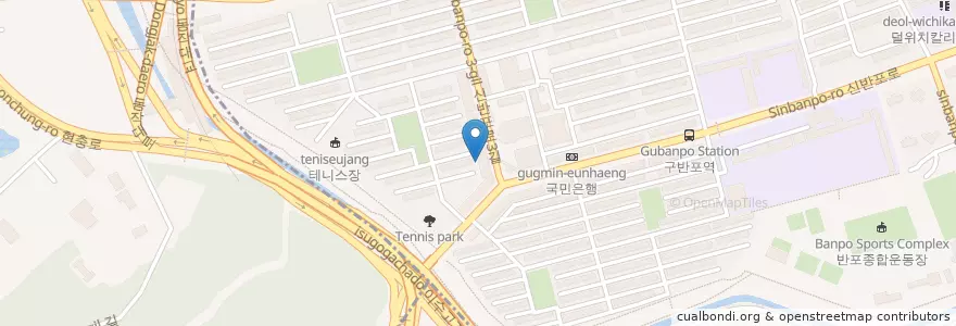 Mapa de ubicacion de 금강회집 en Corea Del Sur, Seúl, 서초구, 반포동, 반포본동.