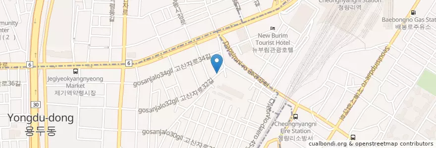 Mapa de ubicacion de 호남회집 en Zuid-Korea, Seoel, 동대문구, 용신동.