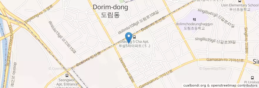 Mapa de ubicacion de 장군회집 en Korea Selatan, 서울, 영등포구, 도림동, 신길3동.