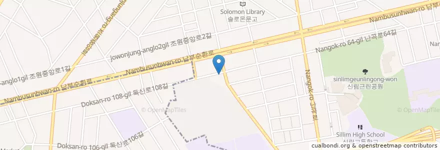 Mapa de ubicacion de 명당회집 en كوريا الجنوبية, سول, 관악구, 미성동.