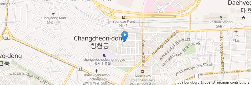 Mapa de ubicacion de 판왕돌구이삽겹살 en Coreia Do Sul, Seul, 마포구.