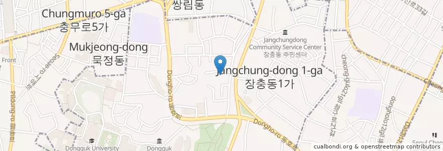 Mapa de ubicacion de 어창회집 en 대한민국, 서울, 중구, 장충동.