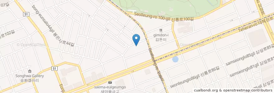 Mapa de ubicacion de 다부회집 en Coreia Do Sul, Seul, 강남구, 역삼1동.