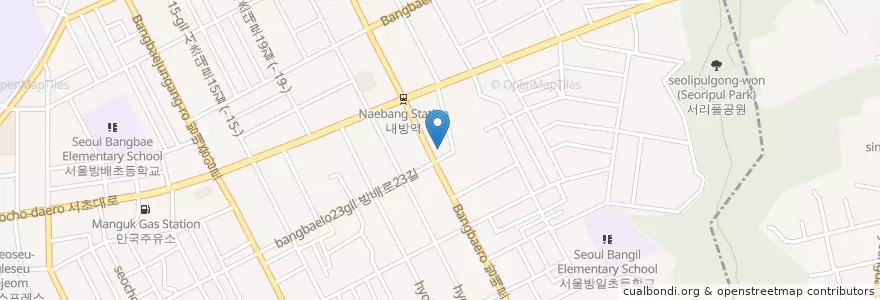 Mapa de ubicacion de 동해회집 en 韩国/南韓, 首尔, 瑞草區, 방배동, 방배1동.