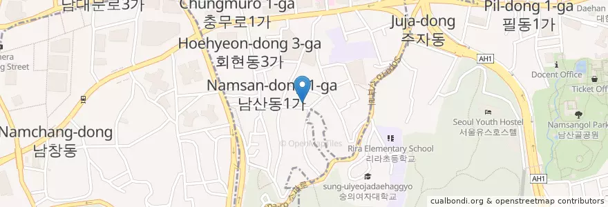 Mapa de ubicacion de 동해회집 en Corea Del Sur, Seúl, 중구, 명동.