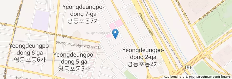 Mapa de ubicacion de 원정한치회집 en 대한민국, 서울, 영등포구, 영등포동.