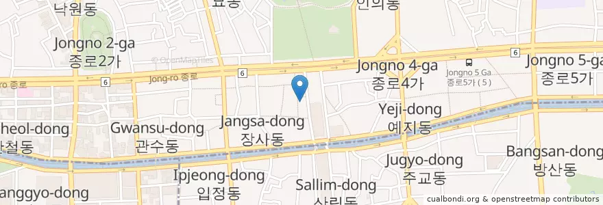 Mapa de ubicacion de 미상삼계회집 en Республика Корея, Сеул, 종로1·2·3·4가동.