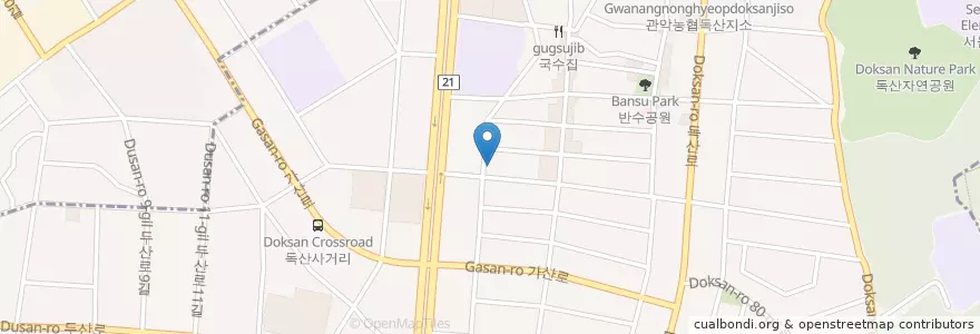 Mapa de ubicacion de 바다회집 en 대한민국, 서울, 금천구.
