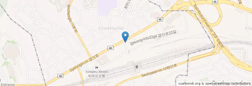 Mapa de ubicacion de 월드회집 en Südkorea, Seoul, 구로구, 오류1동.