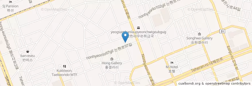 Mapa de ubicacion de 해원회집 en كوريا الجنوبية, سول, 강남구, 역삼동, 역삼1동.