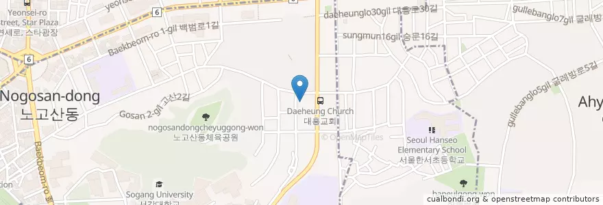 Mapa de ubicacion de 대흥회집 en Zuid-Korea, Seoel, 마포구.