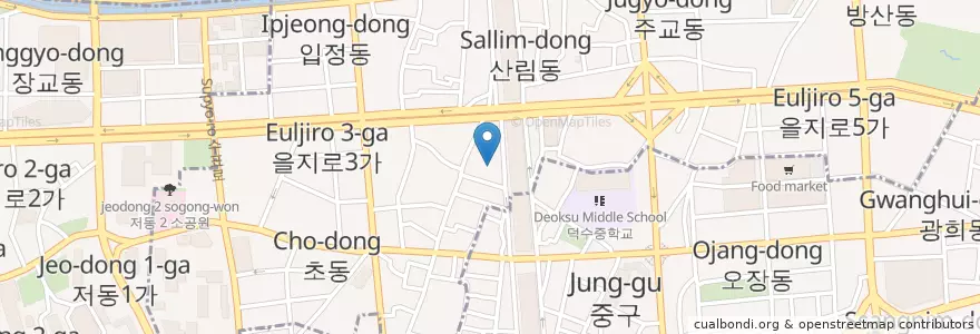 Mapa de ubicacion de 무안회집 en Corea Del Sud, Seul, 을지로동.