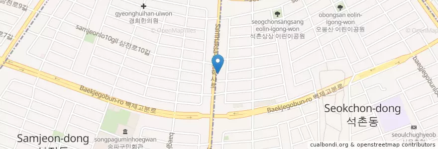 Mapa de ubicacion de 등대회집 en Coreia Do Sul, Seul, 송파구, 석촌동.