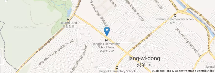 Mapa de ubicacion de 와싸다회집 en Coreia Do Sul, Seul, 성북구, 장위1동, 장위3동.