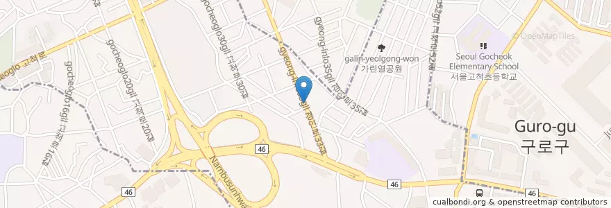 Mapa de ubicacion de 속초회집 en Korea Selatan, 서울, 구로구.