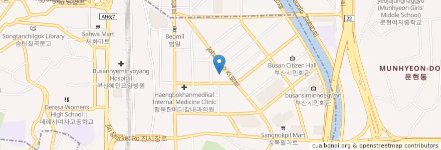 Mapa de ubicacion de 강미회집 en 大韓民国, 釜山, 東区, 凡一洞.