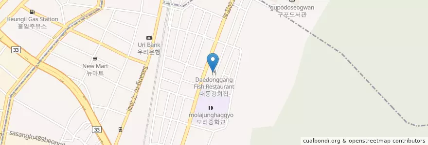Mapa de ubicacion de 대동강회집 en Südkorea, Busan, Sasang-Gu, Mora-Dong.