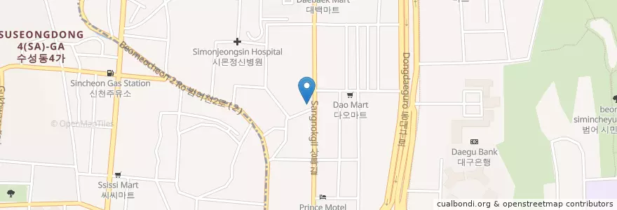 Mapa de ubicacion de 섬회집 en 韩国/南韓, 大邱, 壽城區.