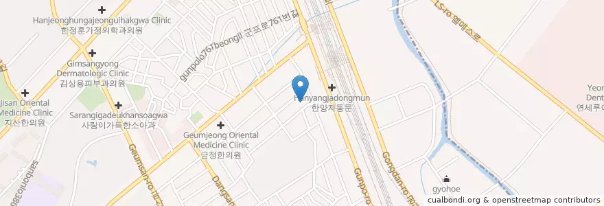 Mapa de ubicacion de 속초회집 en Corea Del Sud, Gyeonggi, 군포시, 금정동, 산본1동.