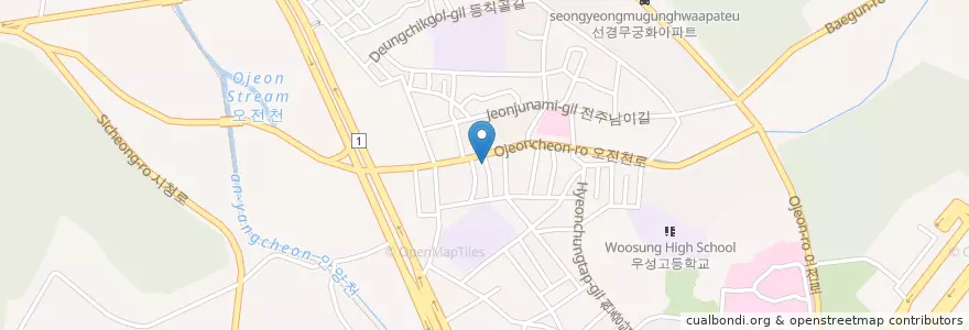 Mapa de ubicacion de 활어랑회집 en Zuid-Korea, Gyeonggi-Do, 의왕시.