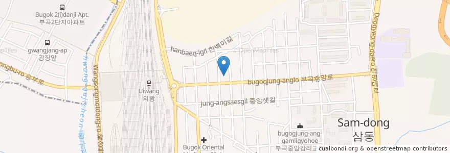 Mapa de ubicacion de 부산회집 en 韩国/南韓, 京畿道, 义王市, 부곡동.