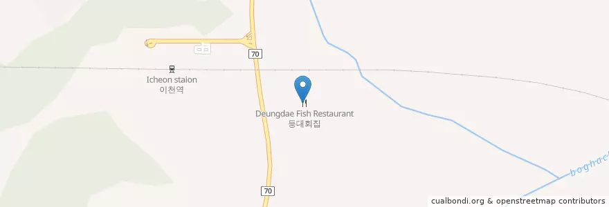 Mapa de ubicacion de 등대회집 en Güney Kore, 경기도, 이천시.