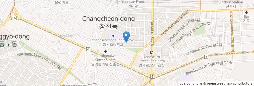 Mapa de ubicacion de 용구네횟집 en Corée Du Sud, Séoul, 마포구.