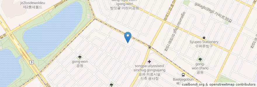 Mapa de ubicacion de 부부횟집 en 韩国/南韓, 首尔, 松坡區, 송파1동.