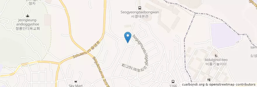 Mapa de ubicacion de 태평양 수산 횟집 en 大韓民国, ソウル, 城北区, 정릉4동.