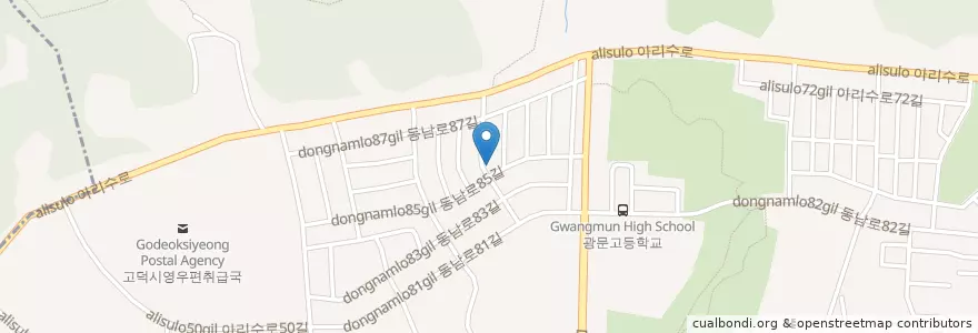 Mapa de ubicacion de 고덕유통활어횟집 en کره جنوبی, سئول, 강동구, 고덕동, 고덕1동.