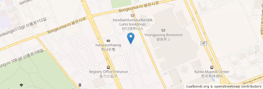 Mapa de ubicacion de 선주횟집 en Südkorea, Seoul, 강남구, 삼성동, 삼성1동.